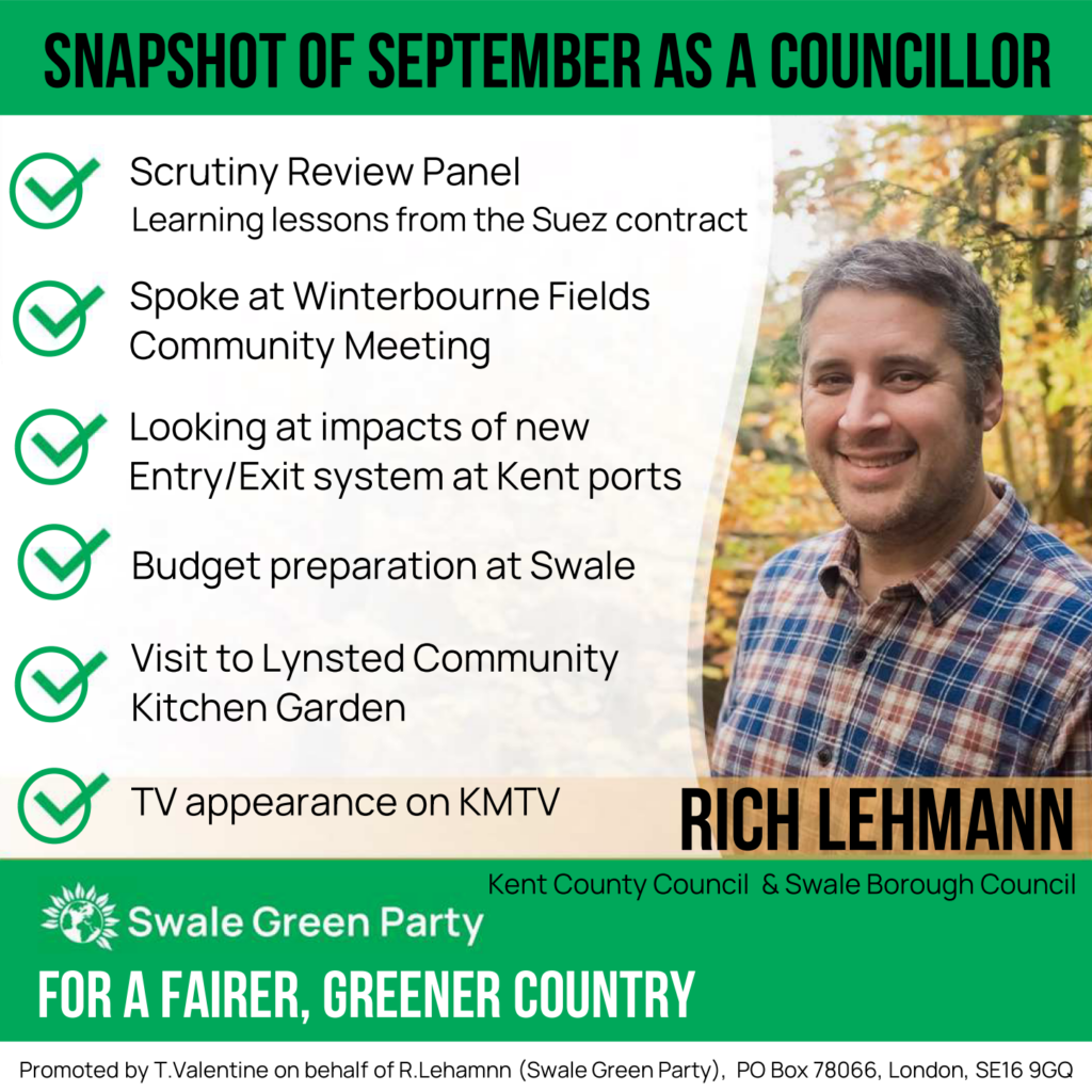 Snapshot of September as a councillor